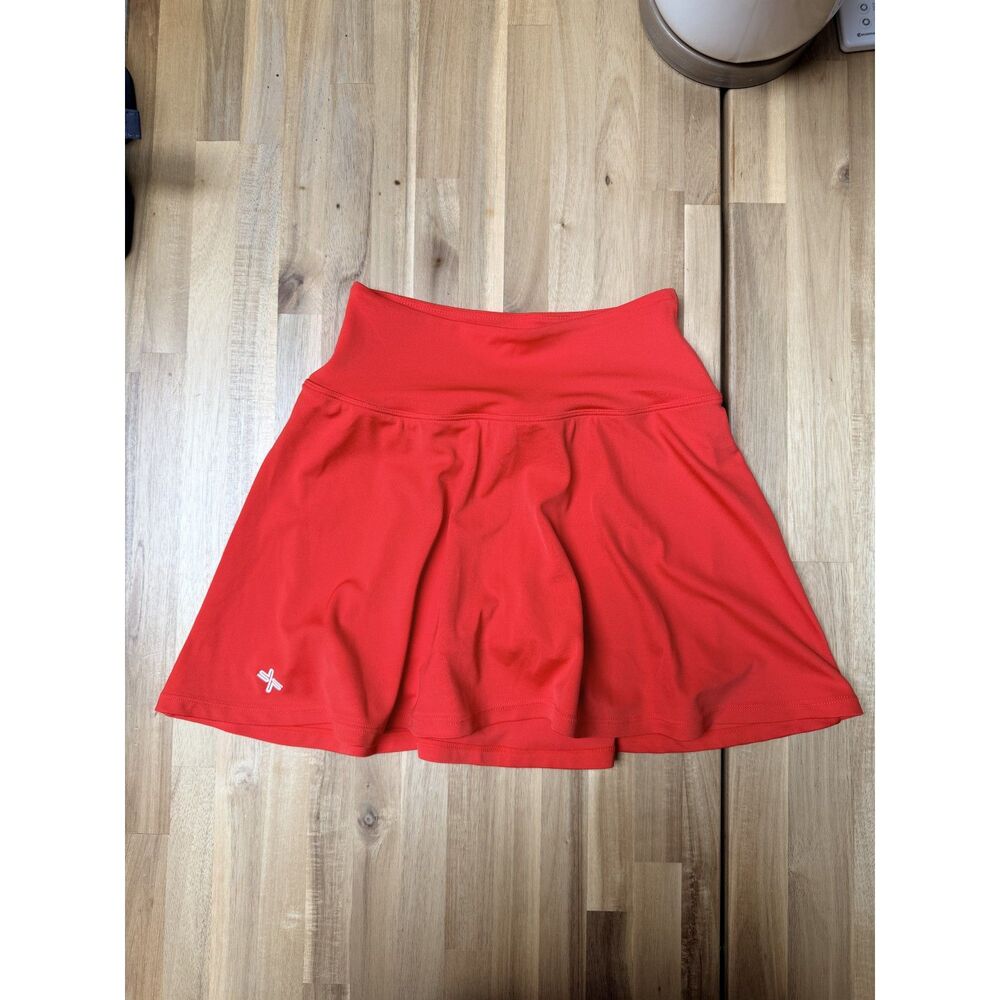 XEXYMIX Tennis Skirt Skort Small Orange Red Flare Athletic Golf Running